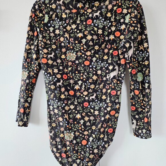 Samantha Pleet Turtle Unicorn Tapestry Bodysuit Black - Picture 4 of 7